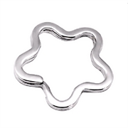 Nøglering "Blomst". Platineret. 34 mm